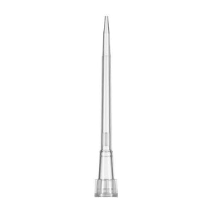 A single clear pipette tip designed for molecular biology applications.
